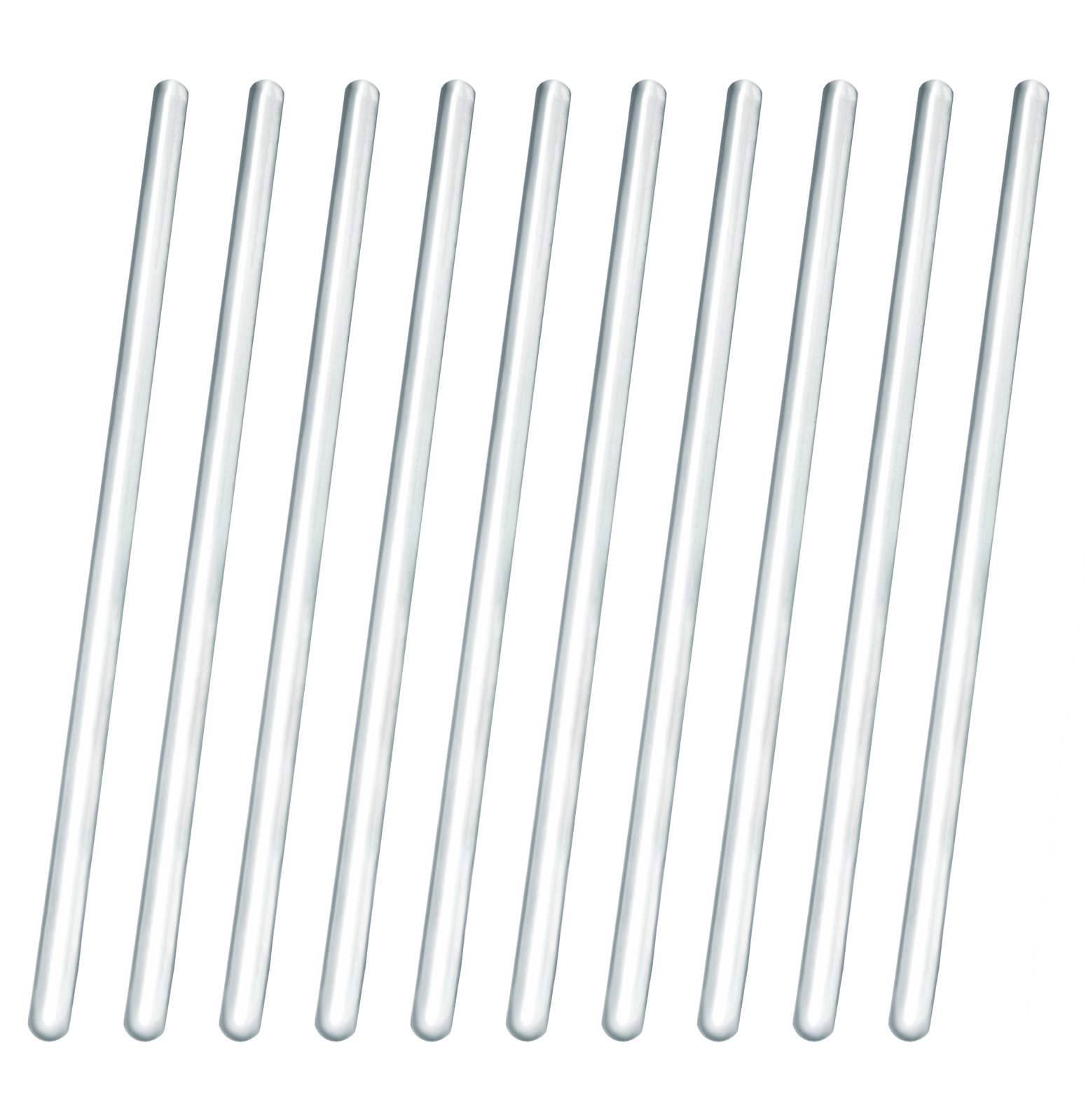 Eisco Labs 10 Pack of 7.9″ Glass Stirring Rods – Rounded Ends – 6mm Diameter