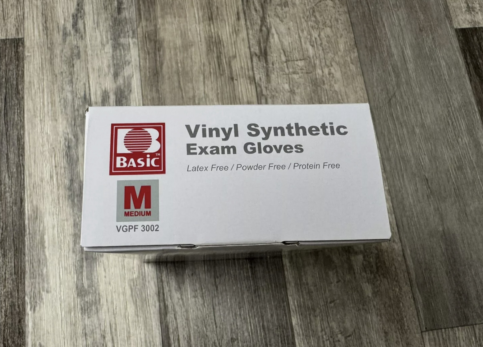 100 Basic Vinyl Synthetic Exam Gloves Size Medium NGPF 3002 ~ Latex Free