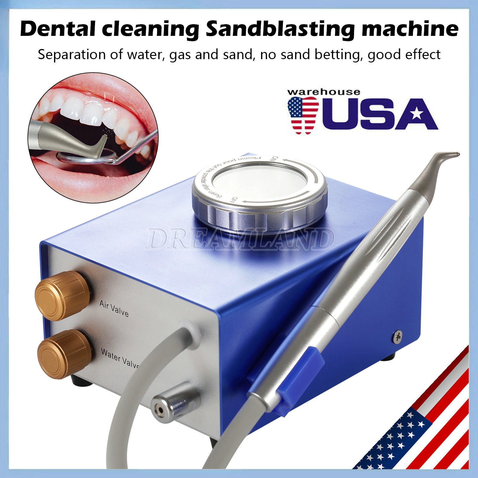 Dental Air Water Prophy Polishing Sandblasting Machine Teeth Cleaning Machine DT