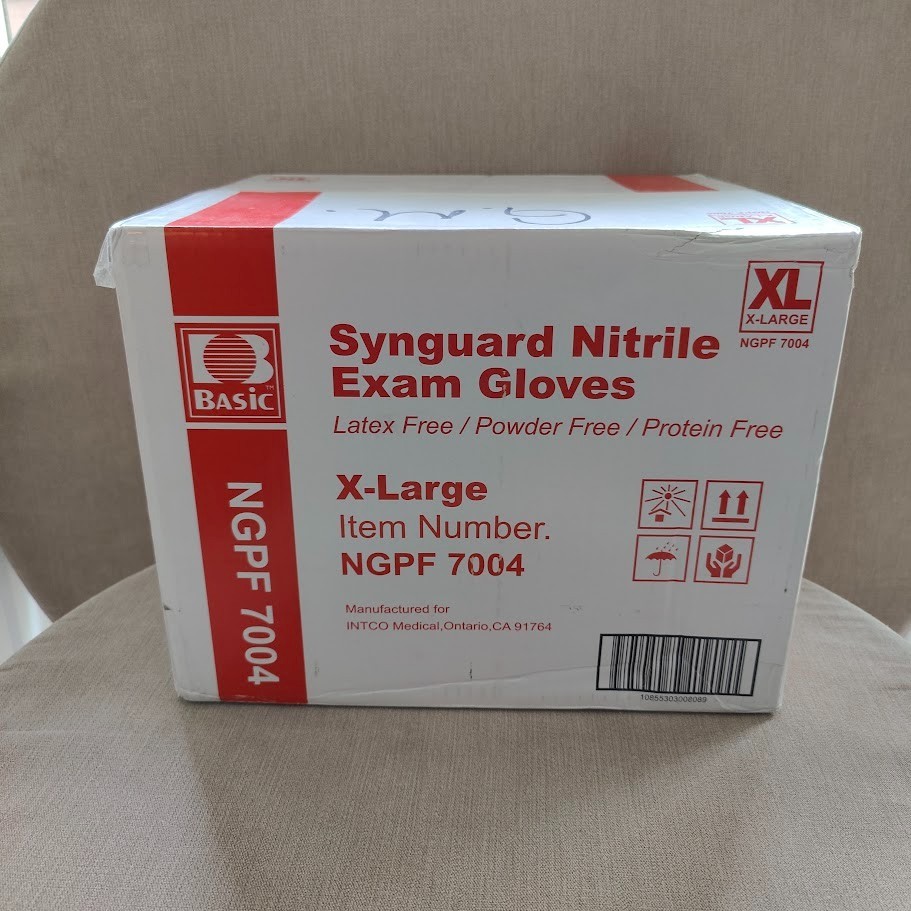 Synguard Blue Nitrile Exam Gloves | Latex Free & Powder Free | NGPF 7004 | XL