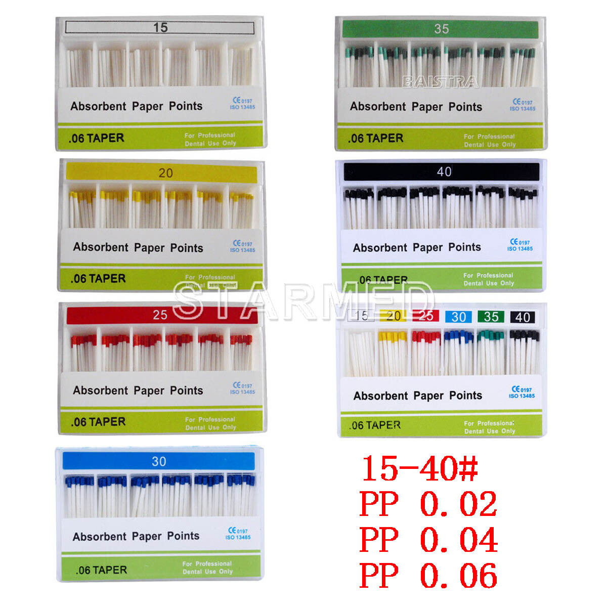 $2.99 Dental Endodontic Absorbent Paper Points Taper 0.04/ 0.02 /0.06 15#-40#