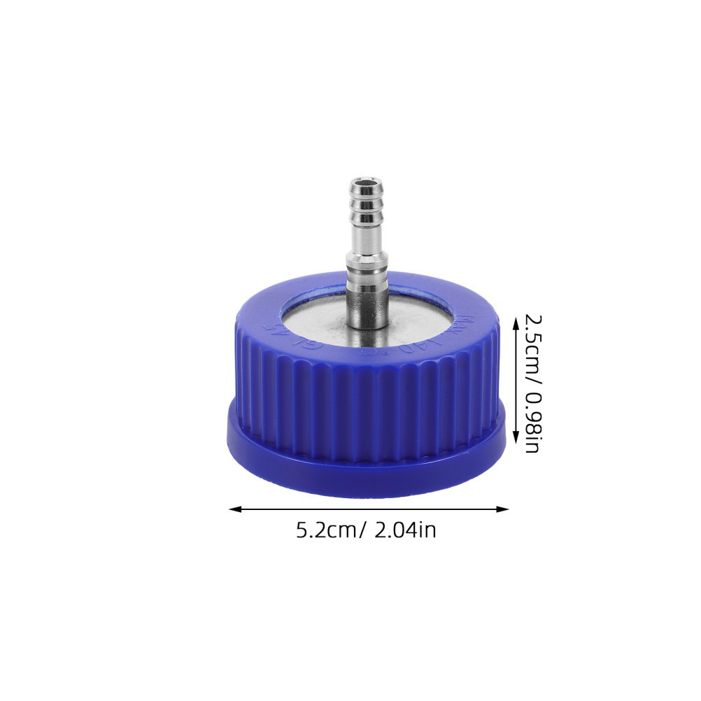 2Pcs Autoclavable Gl45 Sampling Caps for Lab Bottles Metal Plastic Blue