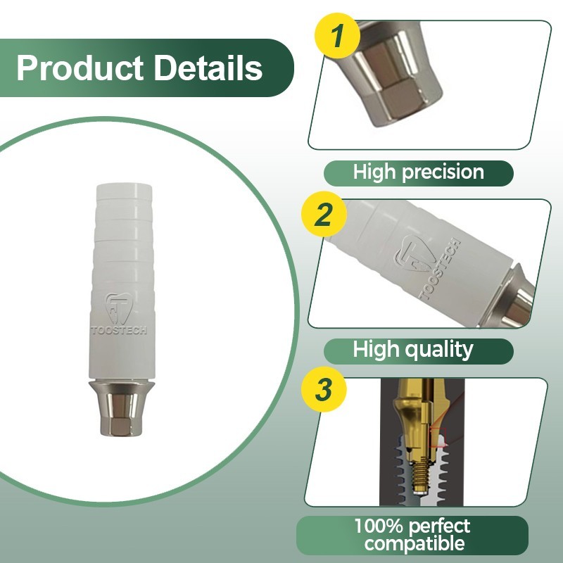 6pcs Cocr castable ucla abutment Regular Mini GH1mm/3mm Fit to Osstem Hiossen