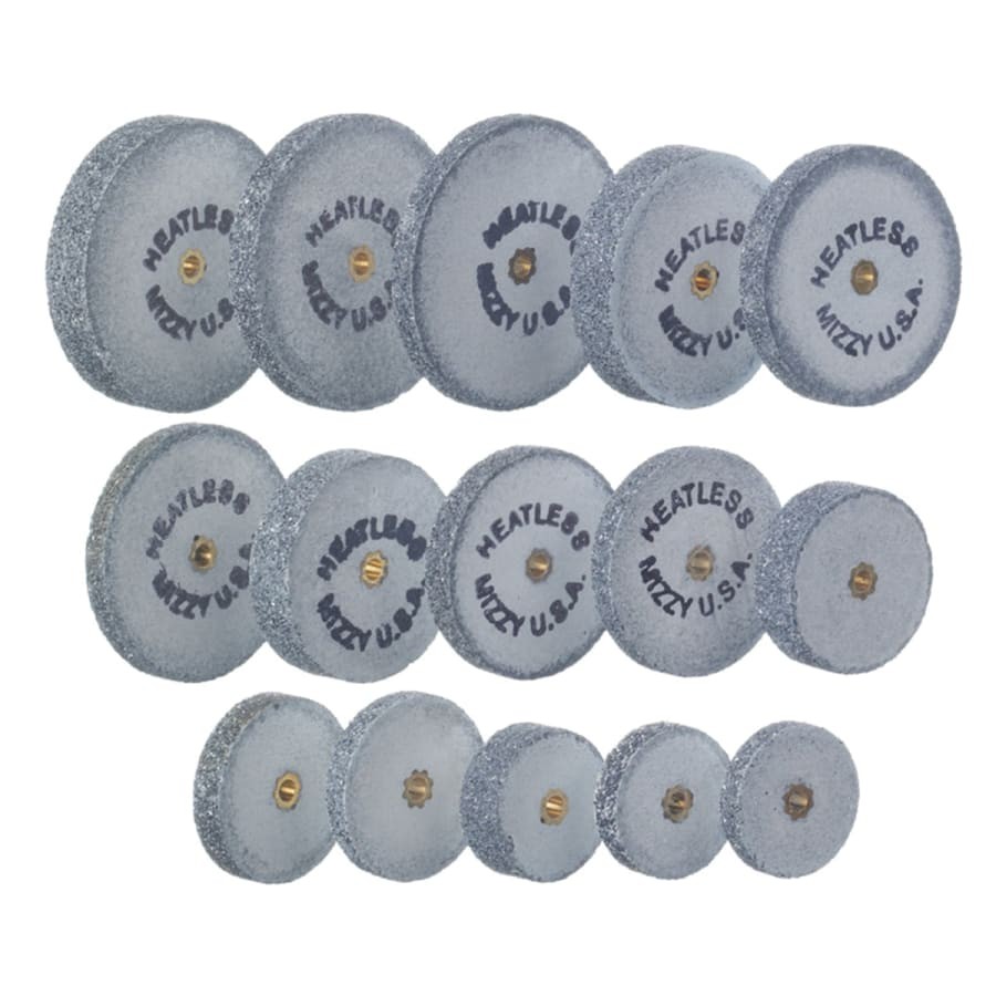Mizzy Heatless 50/Pk Heatless Wheels 1/2-1″x3/32-3/16″ Aluminum Oxide Porcelain