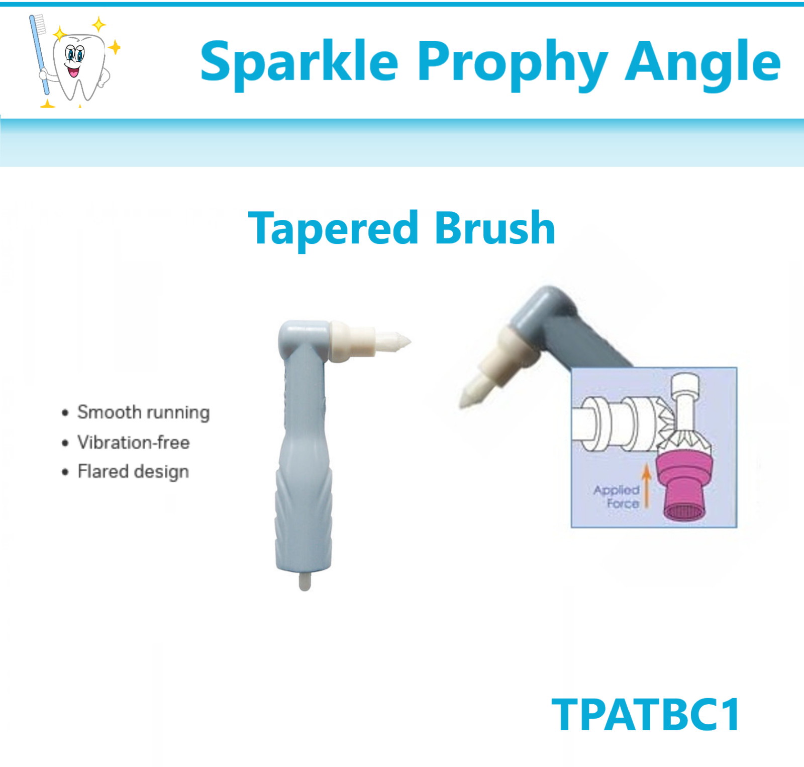 Dental Prophy Angles Sparkle™ Prophy Angle Tapered Brush – Crosstex TPATBC1