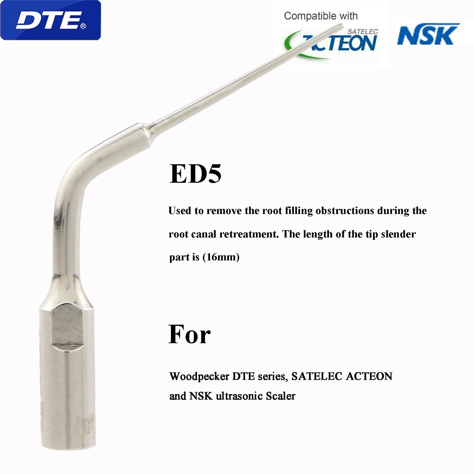 Woodpecker Dental Ultrasonic Piezo Scaler Tip Endo Perio DTE SATELEC EMS G1 P1 E