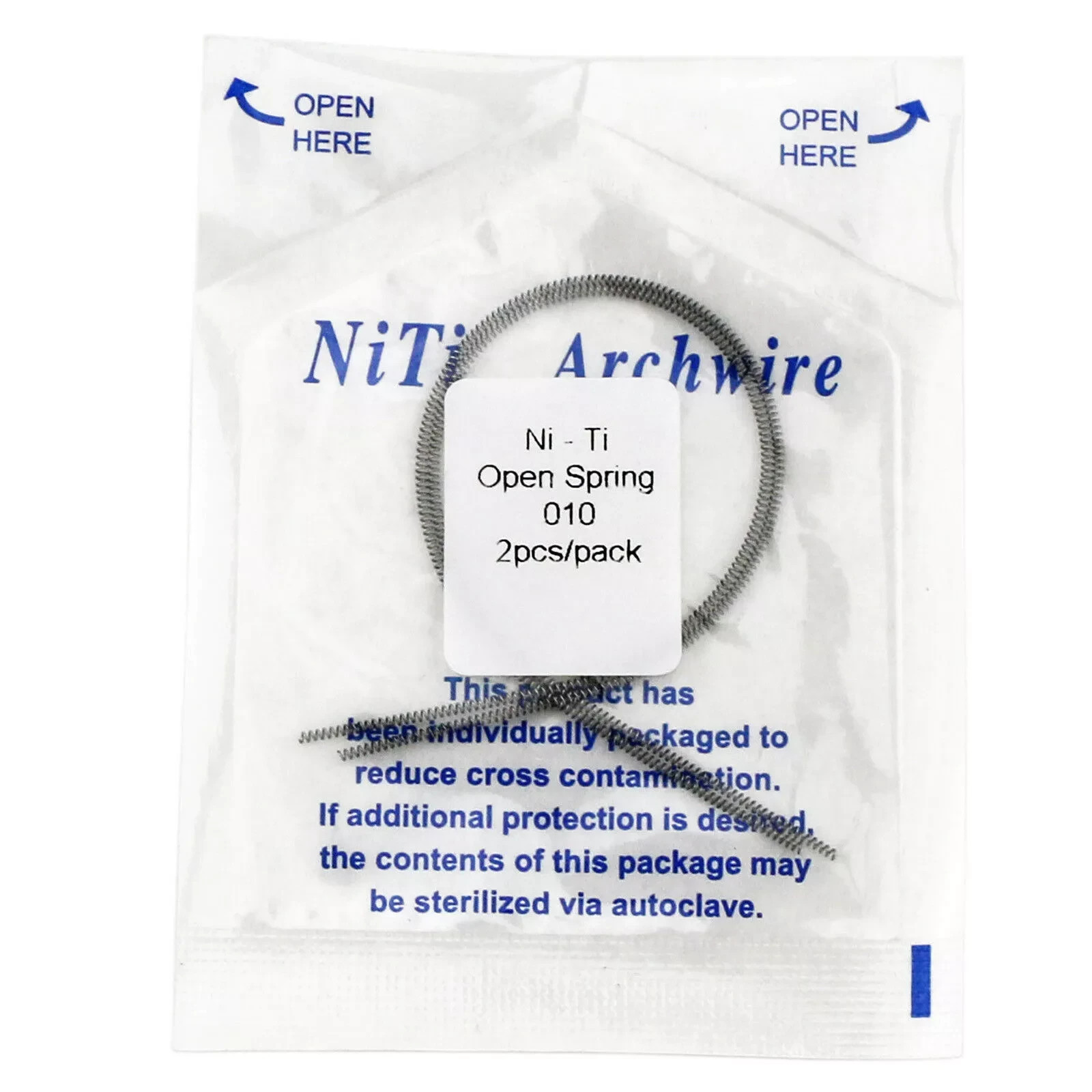 2 Pcs/Pack Orthodontic Dental Niti Open Coil Spring Arch Wire 08/10/12/14 *180mm