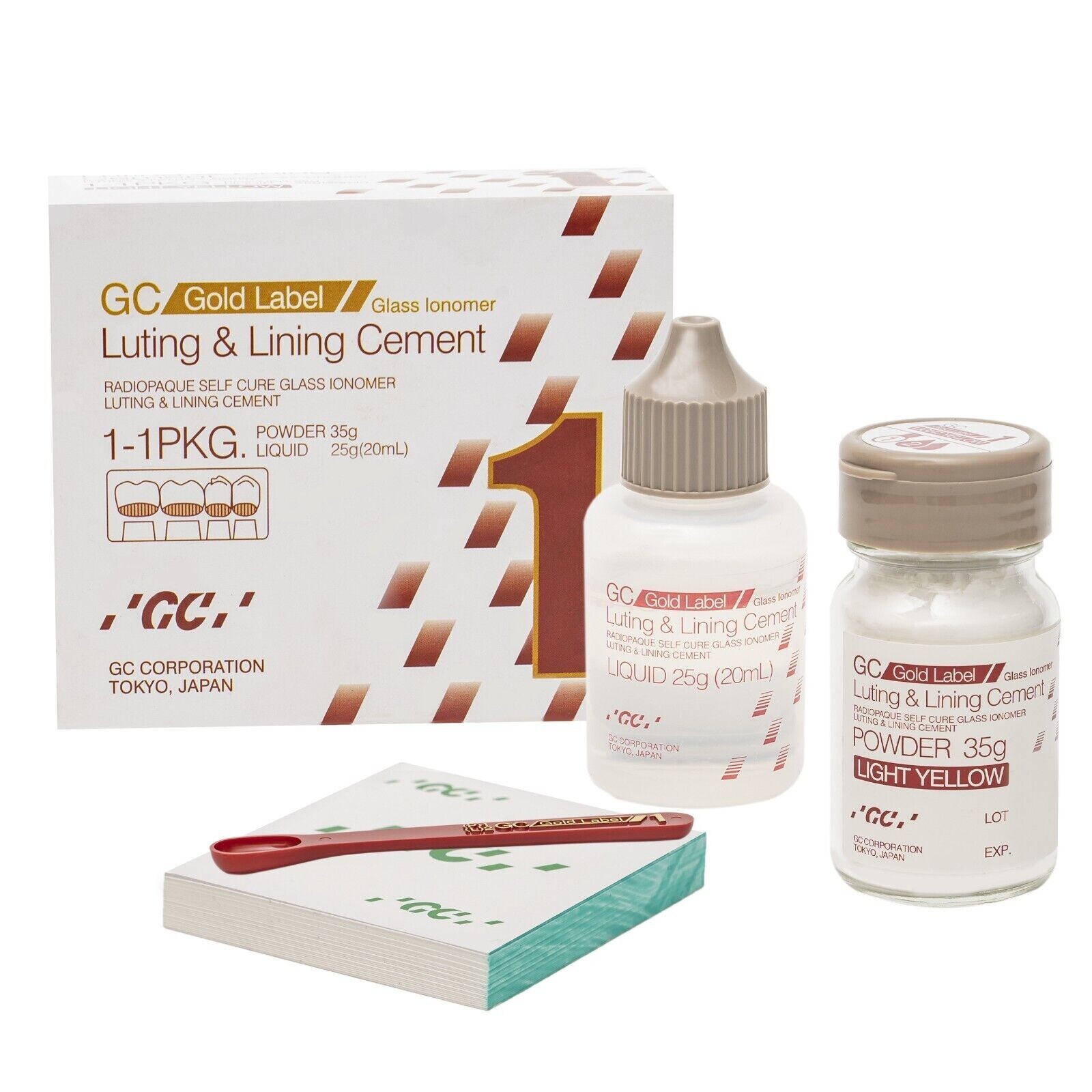 GC Gold Label Fuji 1 Radiopaque Luting & Lining Glass Ionomer Cement (Free Ship)