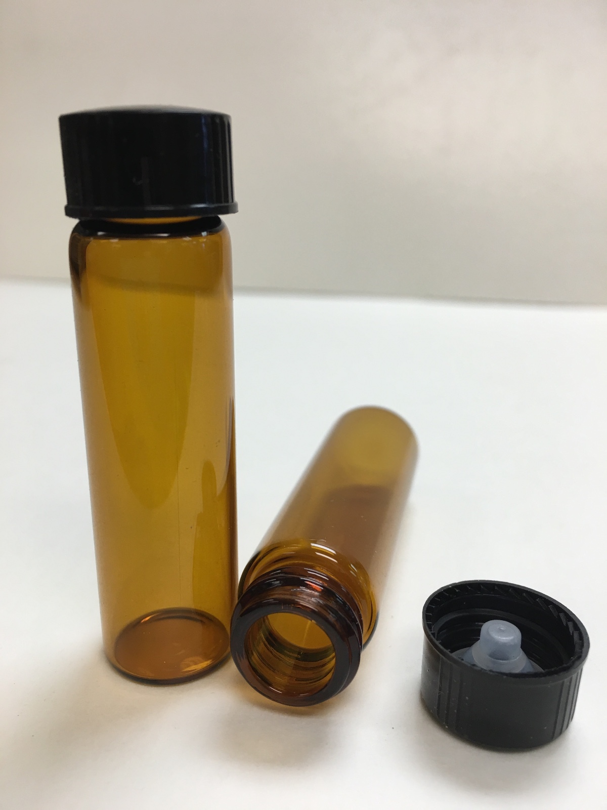 144 Pcs 2 Dram Amber Glass Vials W/screw caps (17mmx60mm)