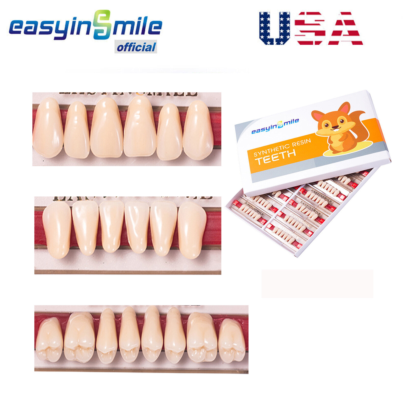 Dental Resin Teeth Synthetic Acrylic False Teeth Big Size Shape A1 A2 A3