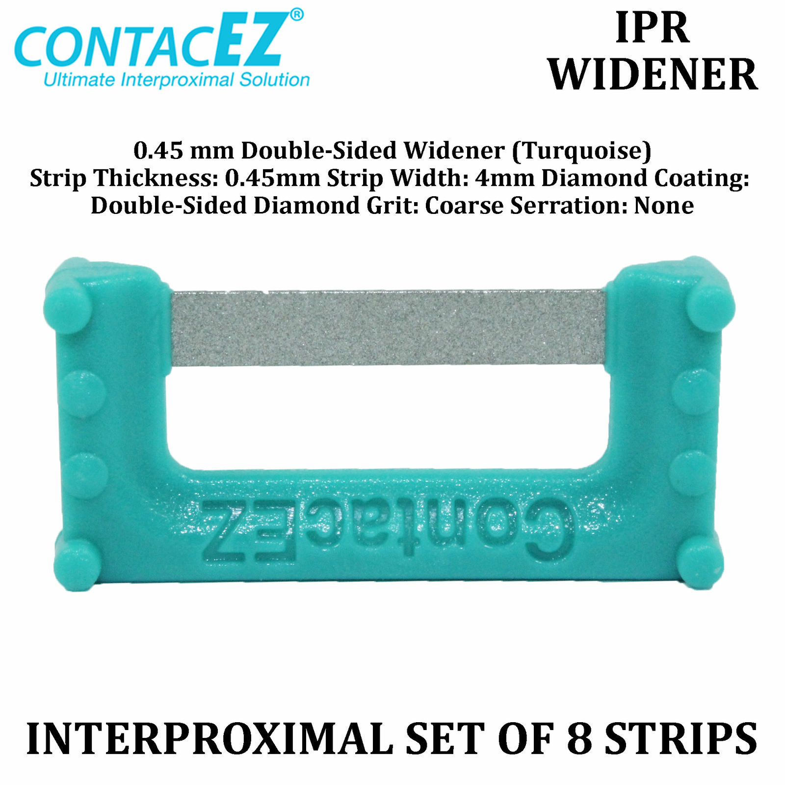 Dental ContacEZ Restorative Orthodontic IPR Interproximal Reduction 8pc Turquois