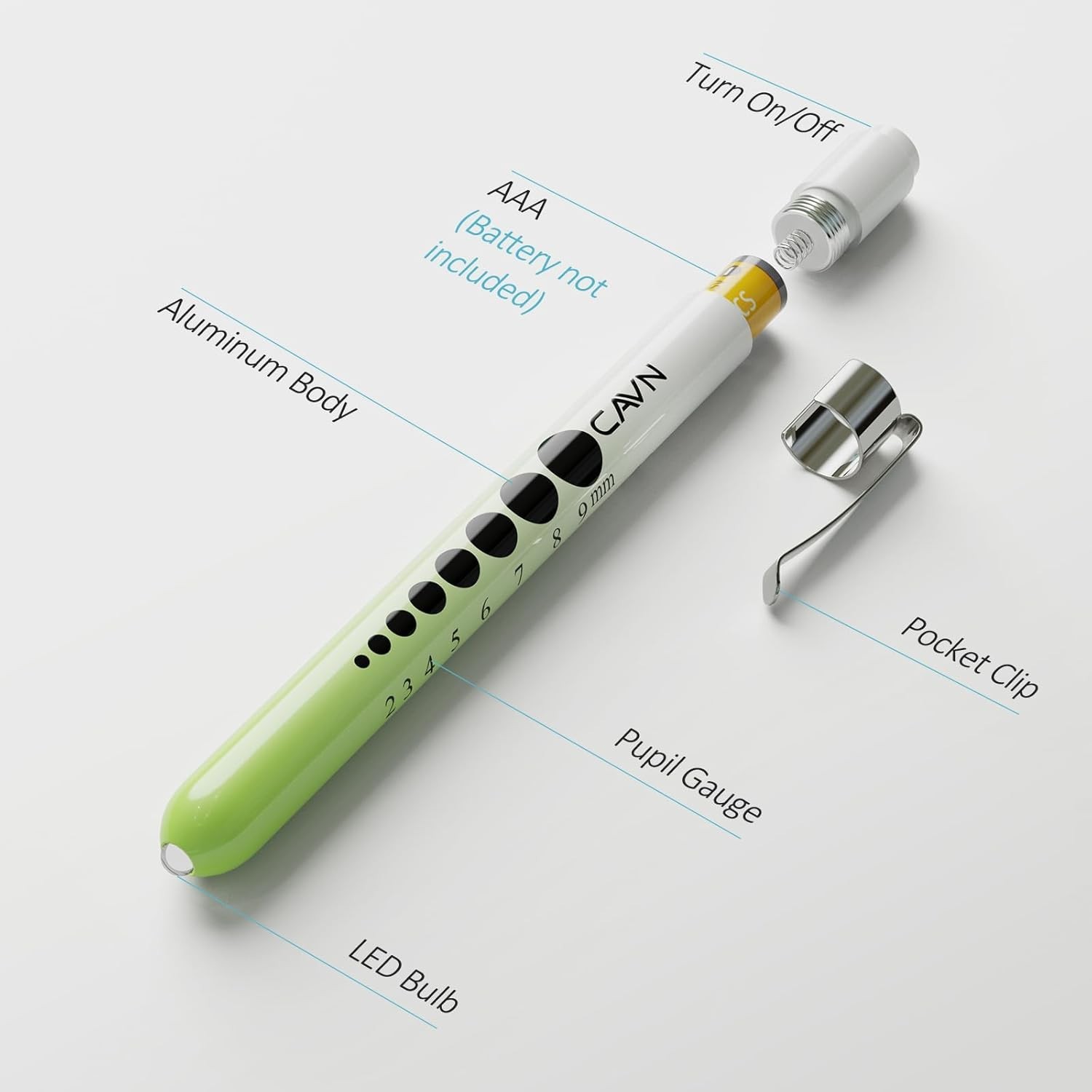 Durable Water-Resistant LED Penlight Set with Ruler – Perfect for Medical Use
