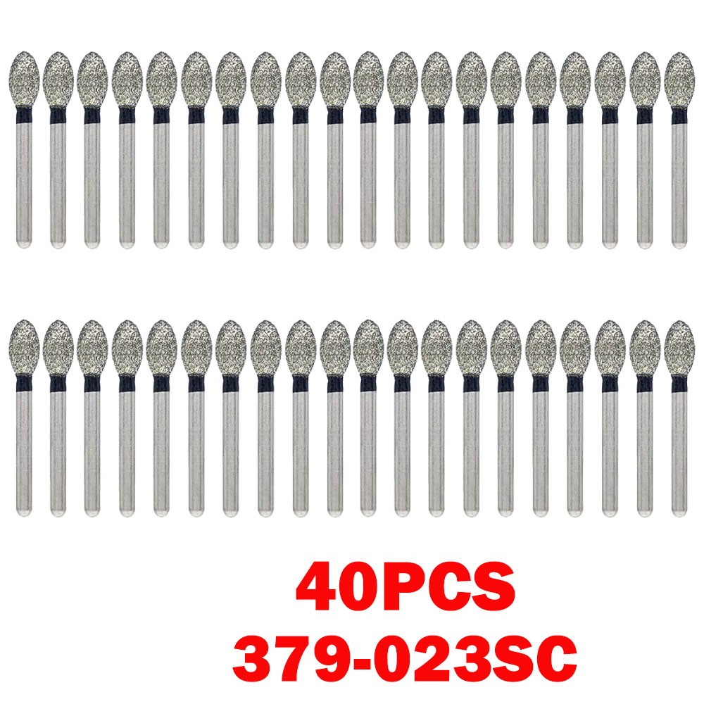 40Pcs Dental Diamond Bur FG Egg Football 379/023SC Super Coarse High Speed HOT
