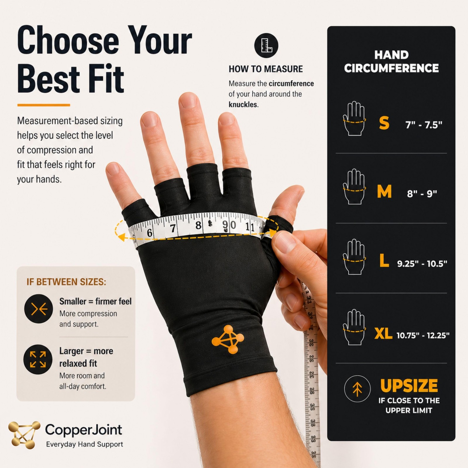 Copperjoint Fingerless Compression Gloves For Men Women Copper Arthritis Relief