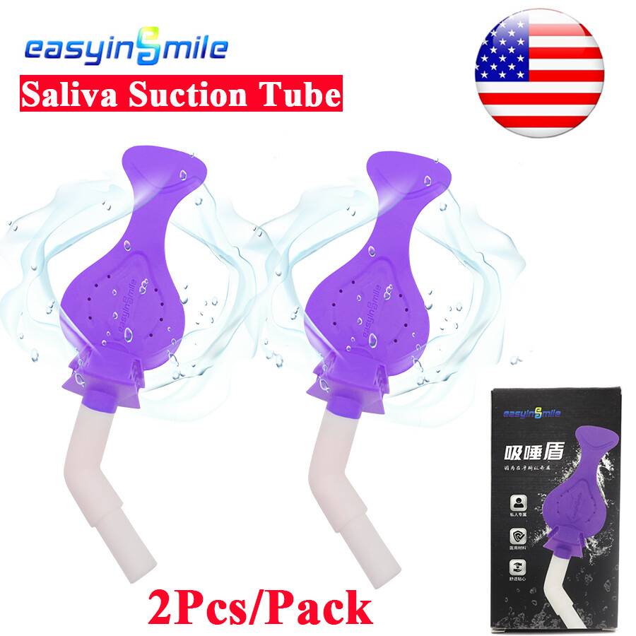 Dental Mouth Bite Block Sterilize Saliva Suction Tube Adapter Shield Drying 2Pcs