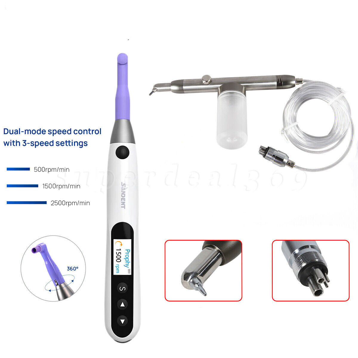 Ergonomic Dental Cordless Hygiene Prophy Handpiece /Alumina Air Abrasion Unit OR