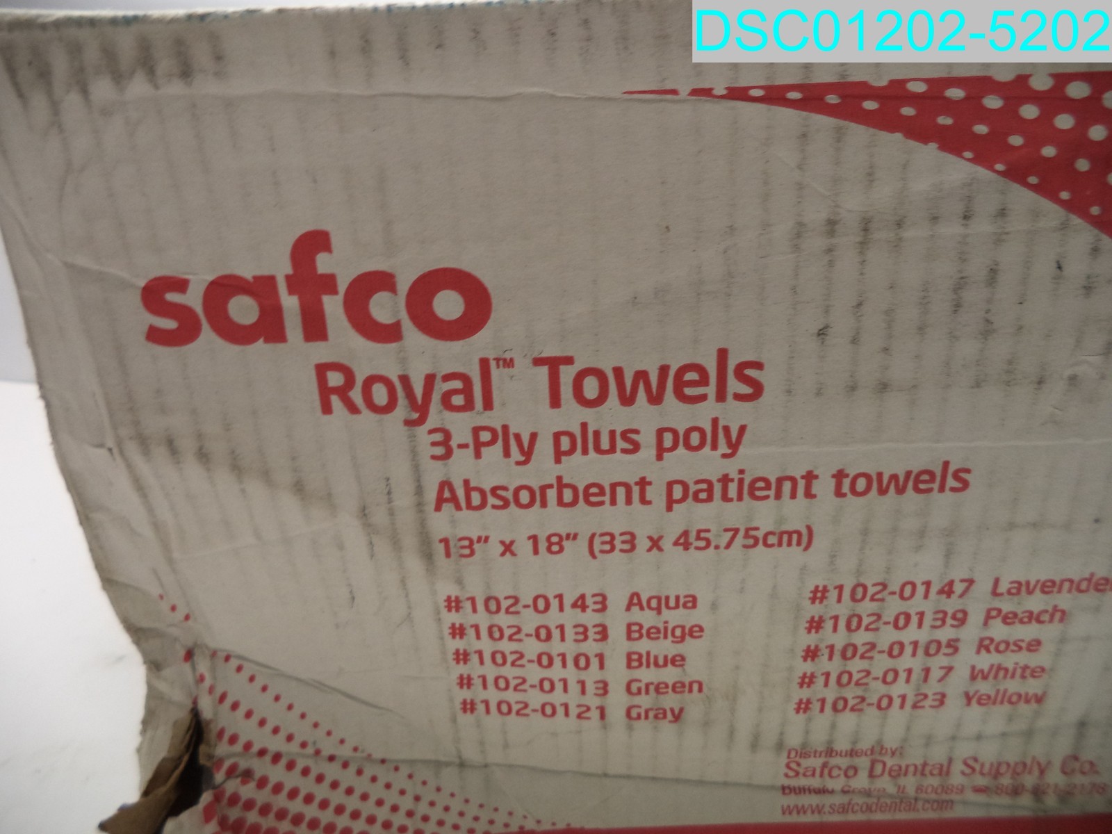 QTY=450: 102-0121 Gray Safco Royal 3-Ply Plus Poly Absorbent Patient Towels