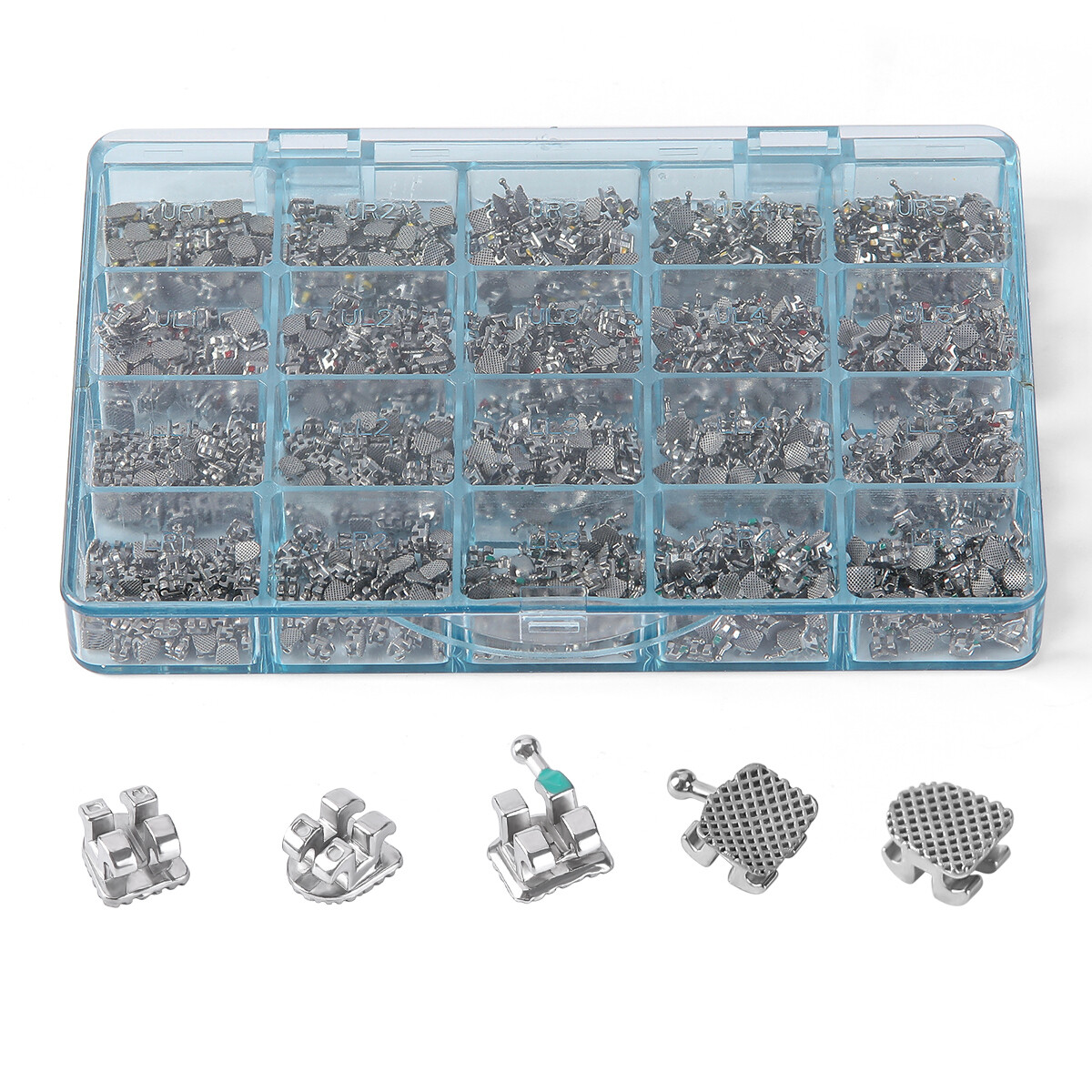 Dental Orthodontic MIM Monoblock Brackets Braces Mini Roth/MBT Hooks 345 AZDENT