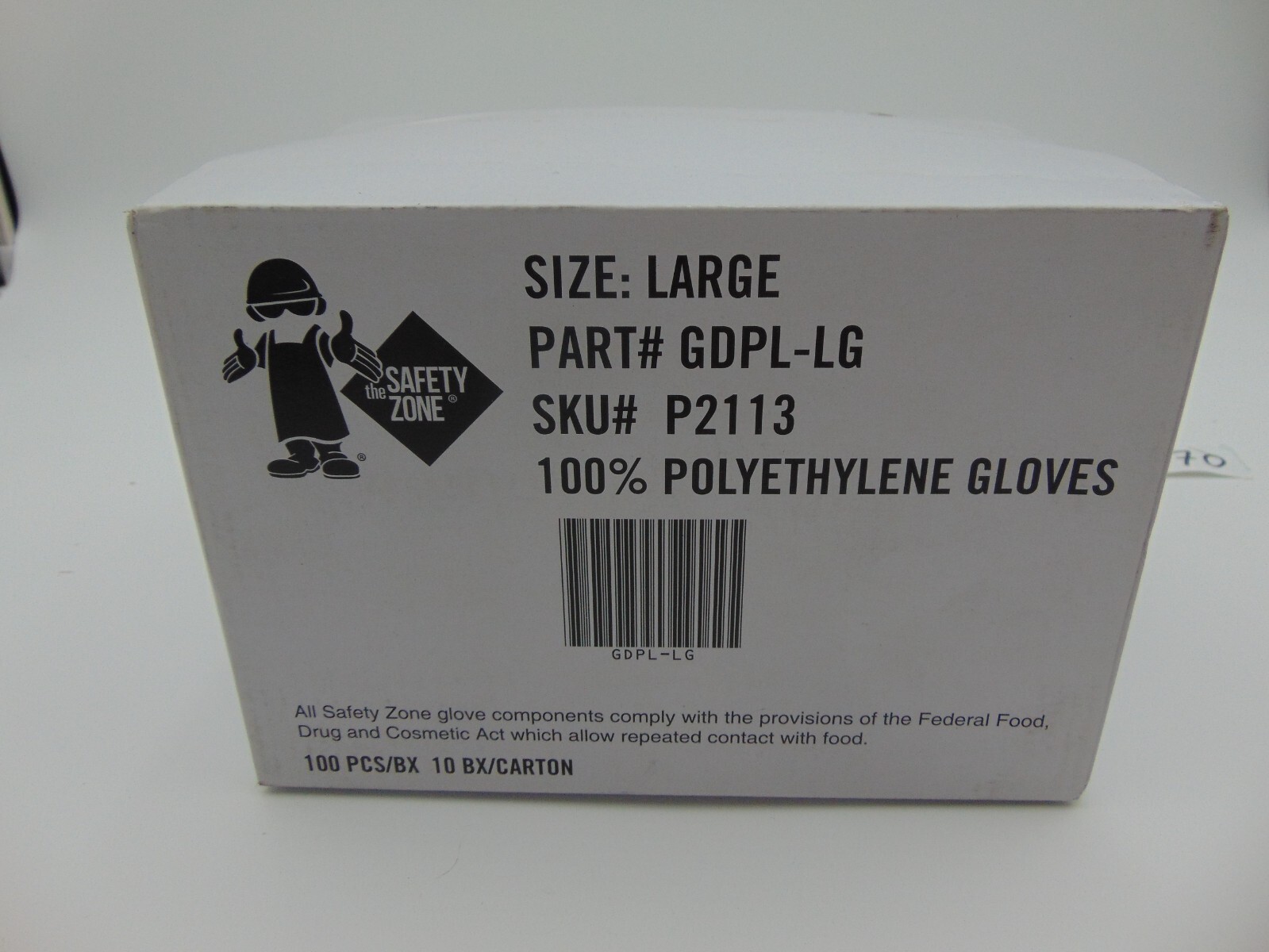 The Safety Zone Polyethylene Gloves Large, Case of 1000 Gloves (GDPL-LG) P2113