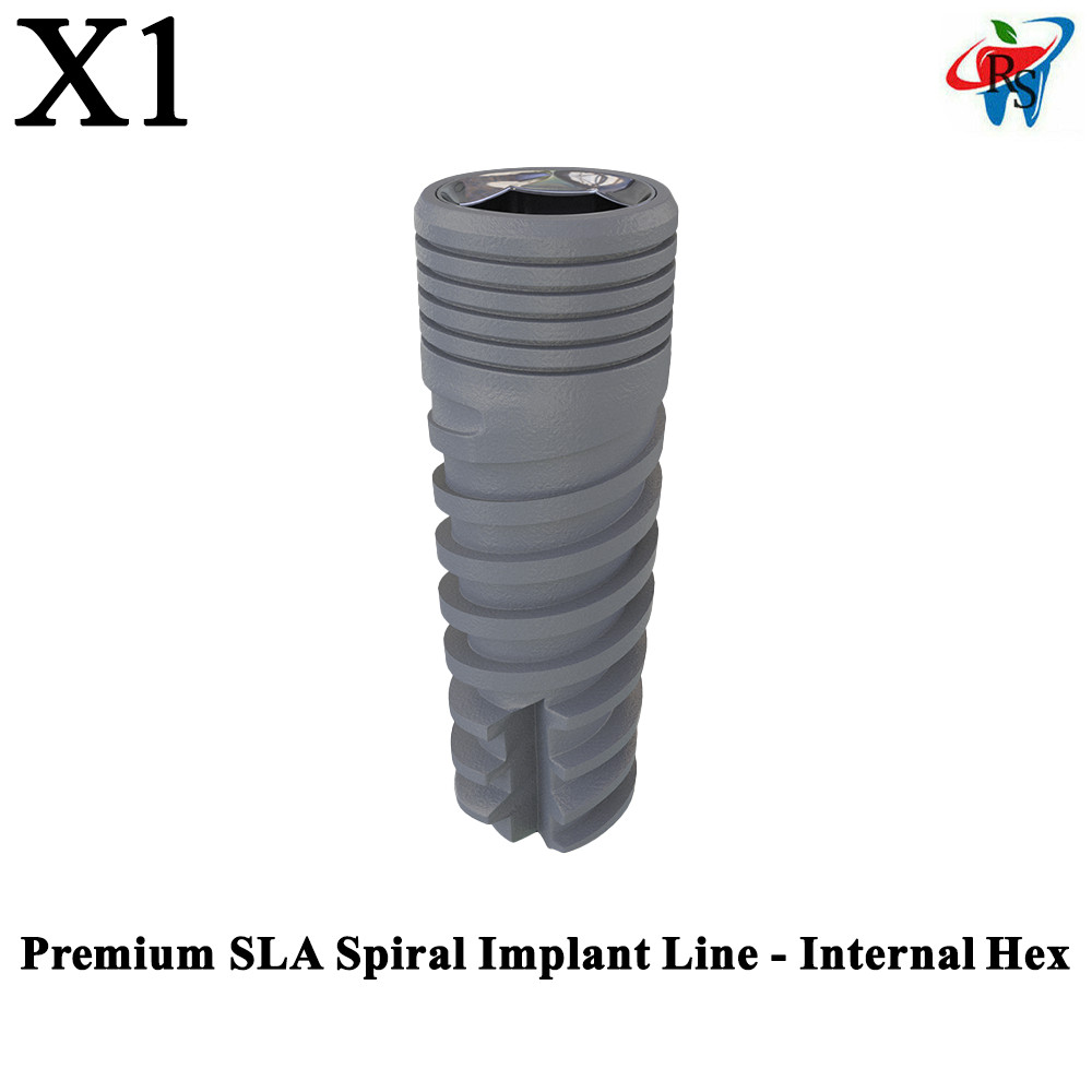 1x Dental SLA Spiral Fixture Premium Line Int Hex 2.42mm 2.0mm Connection