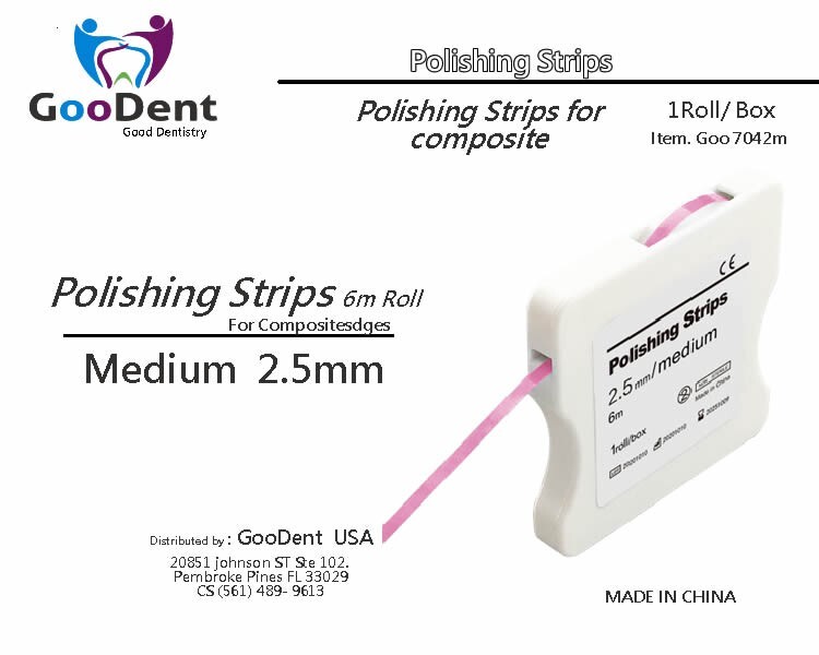 Dental Polishing Strips Paper 2mm Medium Grit 6m Roll for Polishing /Contouring