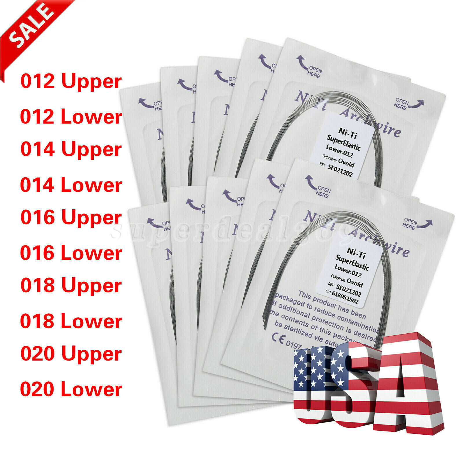All Size Dental Orthodontic Super Elastic Niti Round Arch Wire Ovoid Form