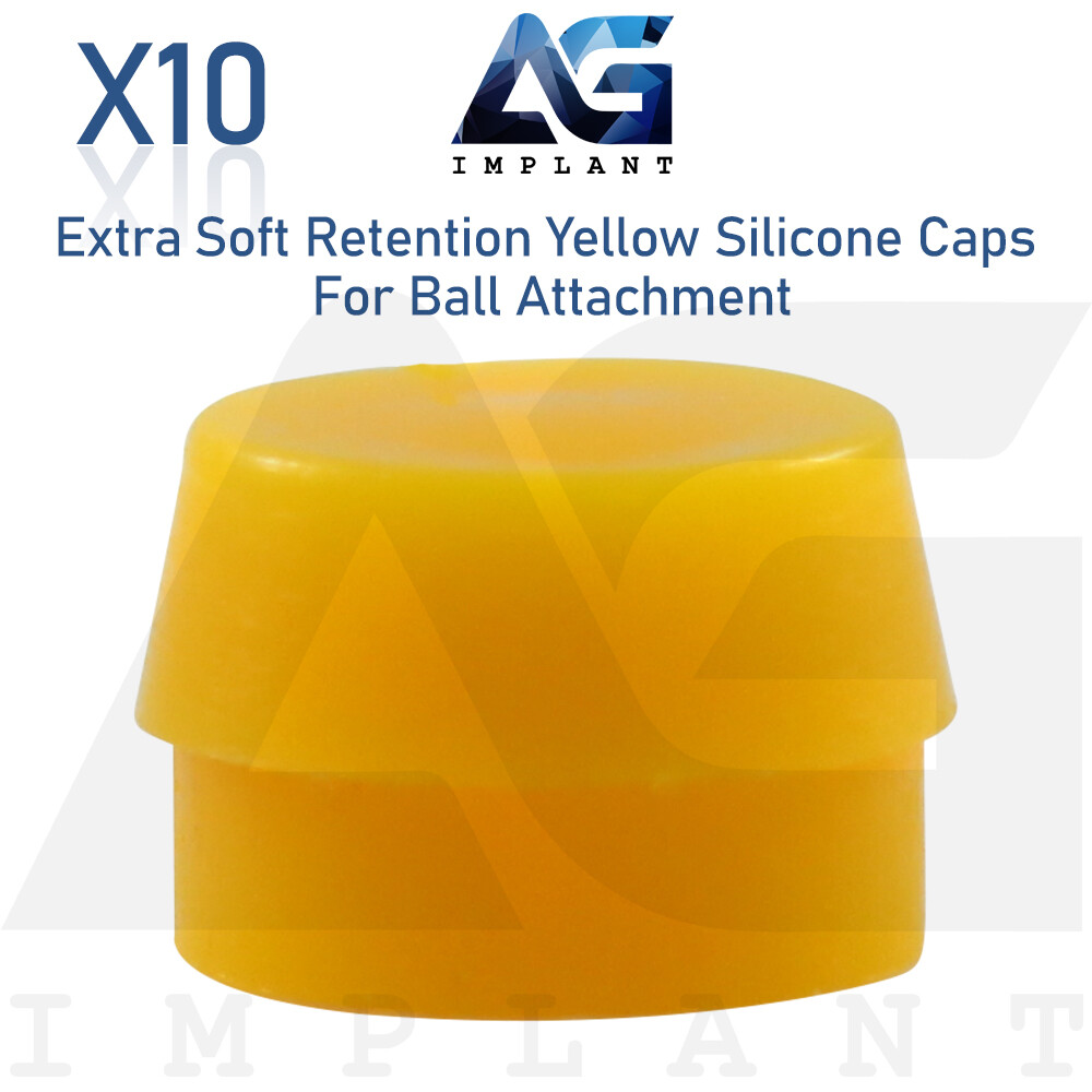 10 Extra Soft Regular Silicone Caps 2.5mm Ball Attachment Dental Overdenture