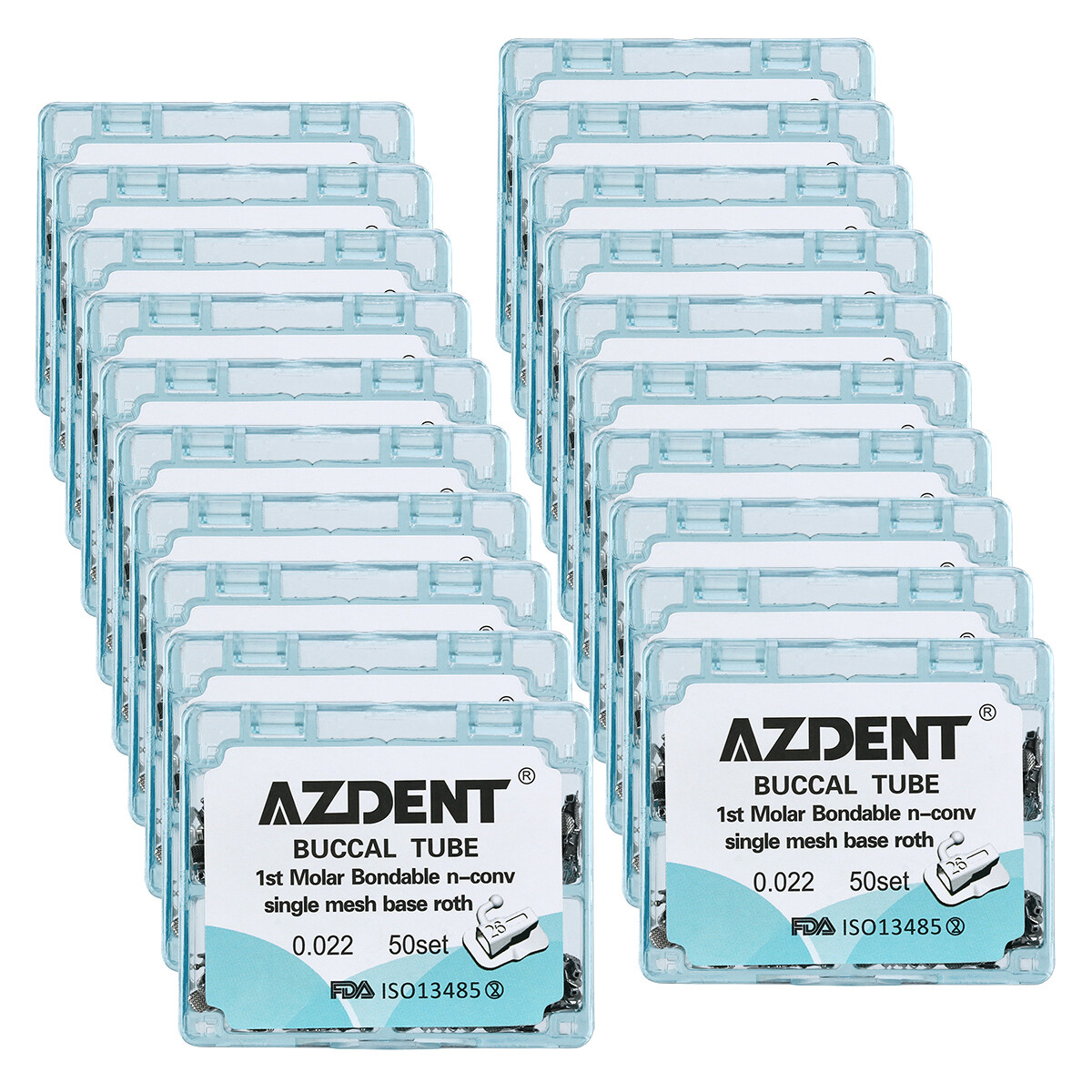 AZDENT Dental Orthodontics Buccal Tubes 1st 2nd Molar Tube Roth MBT 022 018 Type
