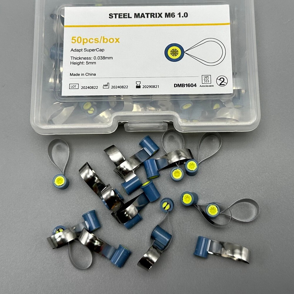Dental Adapt SuperCap Steel Matrix M6 Matrices 50Pcs/Box Thickness 0.03/0.038mm