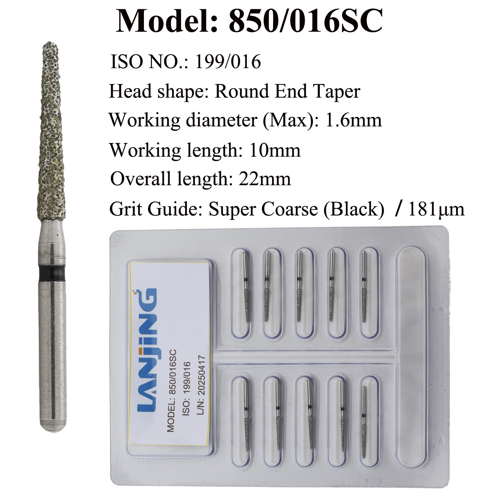 Super Coarse Diamond Bur Dental Burs FG Round End Taper Cylinder Egg Barrel Burr