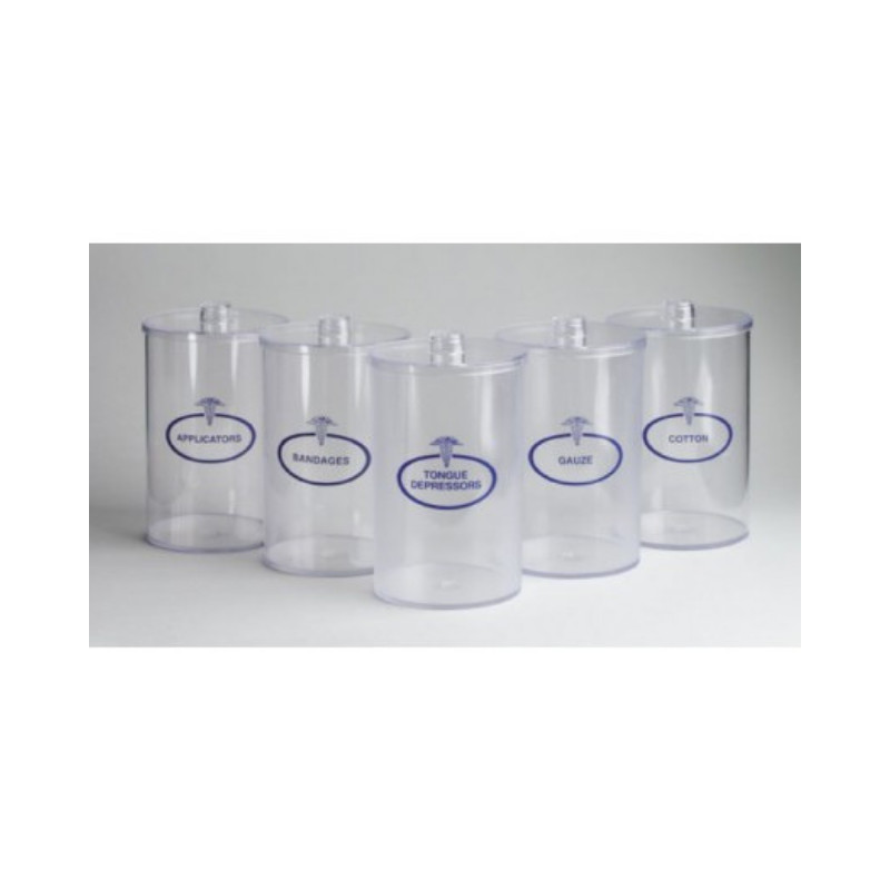 SUNDRY JARS PLASTIC W/ PLASTIC LID 6.5x 4.25 5/CS TECH-MED DUKAL 4012