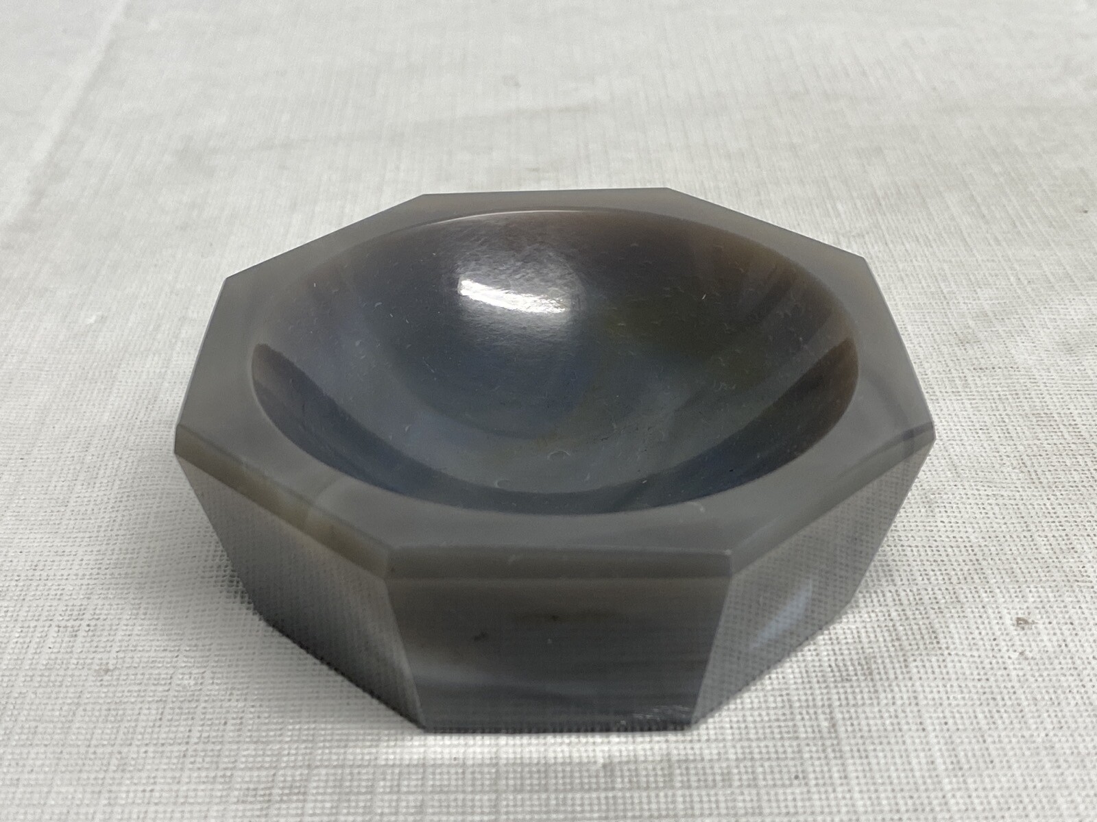 Octagonal Gray Agate Lab Mortar Only 95mm L x 95mm W x 35mm H, 74mm Grinding ID