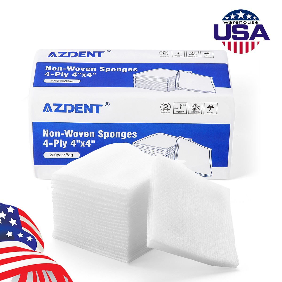 Medical Disposable Non Woven Sheet Table Paper 30gsm 10x10cm Wound Dressing