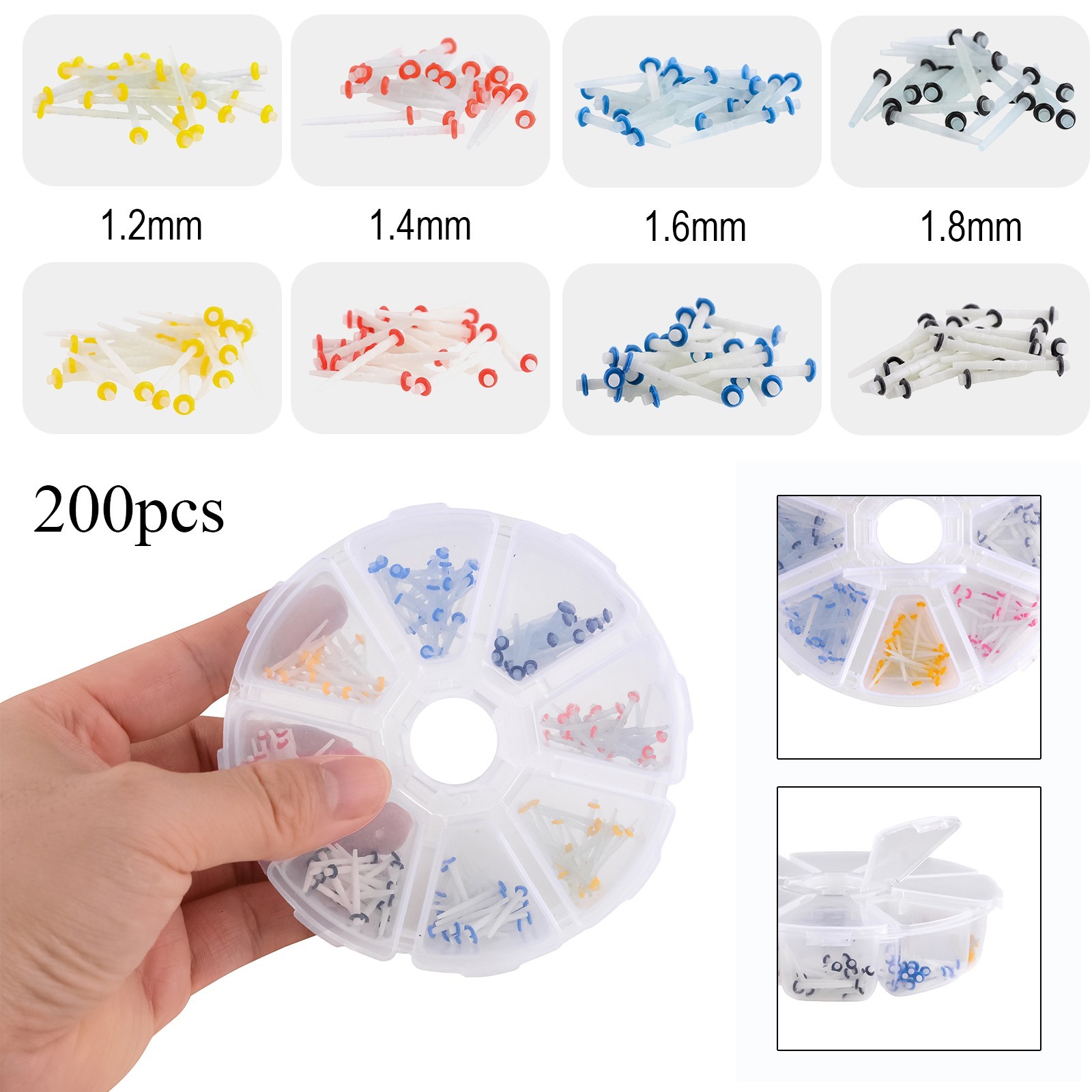 200 Pcs Dental Fiber Post Glass Quartz Teeth Restorative 1.0 1.2 1.4 1.6 mm