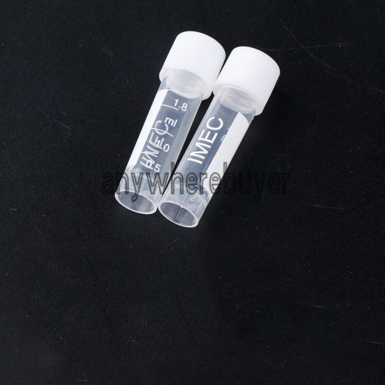 100x 2ml Conical Micro Centrifuge With Tubes Caps Plastic Chemistry Test Vials