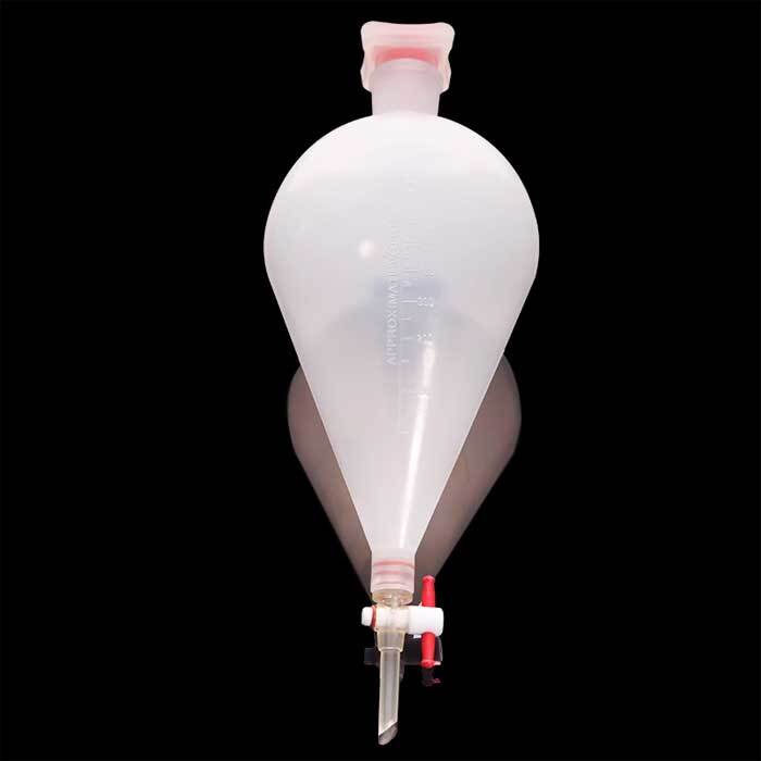 125-1000ml Plastic Separatory Funnel, PTFE Stopcock, Chem Lab Plasticware