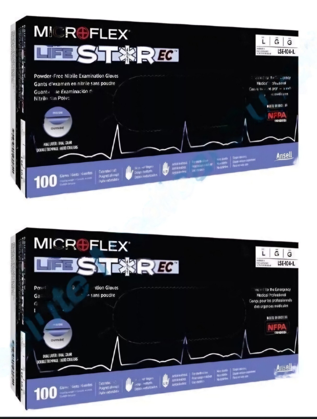 *200-Gloves* Ansell MicroFlex LIFESTAR EC PF Dual Layer Extended Cuff LSE-104-L