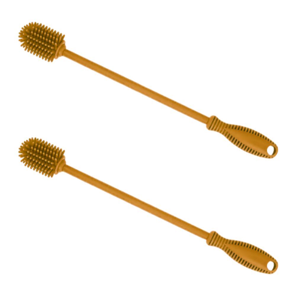 Silicone Bottle Brush, Bottle Cleaner, 12.5″, Steel Rod, Orange (Case of 100)