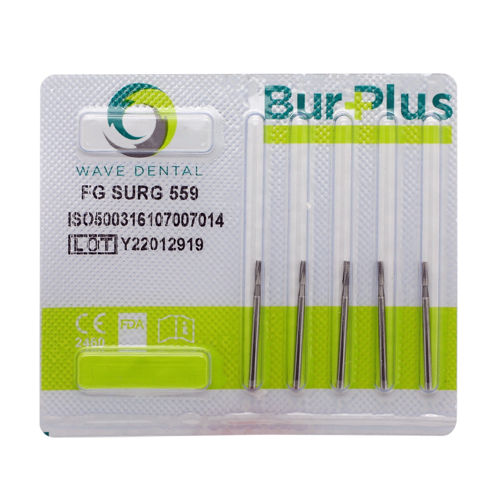 Wave Dental Carbide Surgical Burs FG SURG 559 25mm High Speed Straight Fissure
