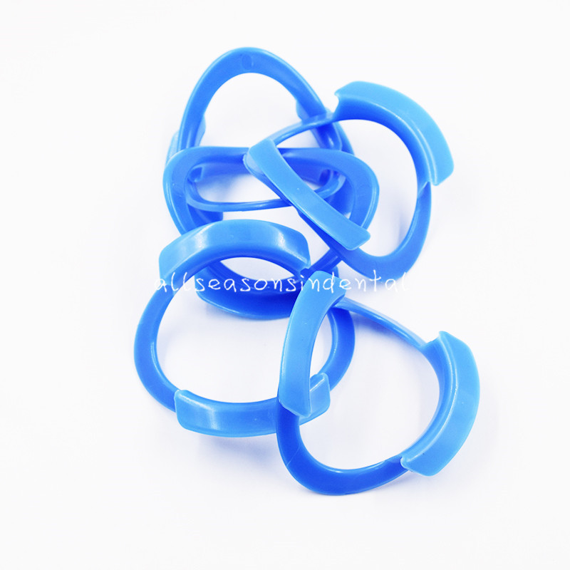 10 Pcs Dental Intraoral Cheek Lip Retractor O-Shape Mouth Opener Plastic Blue