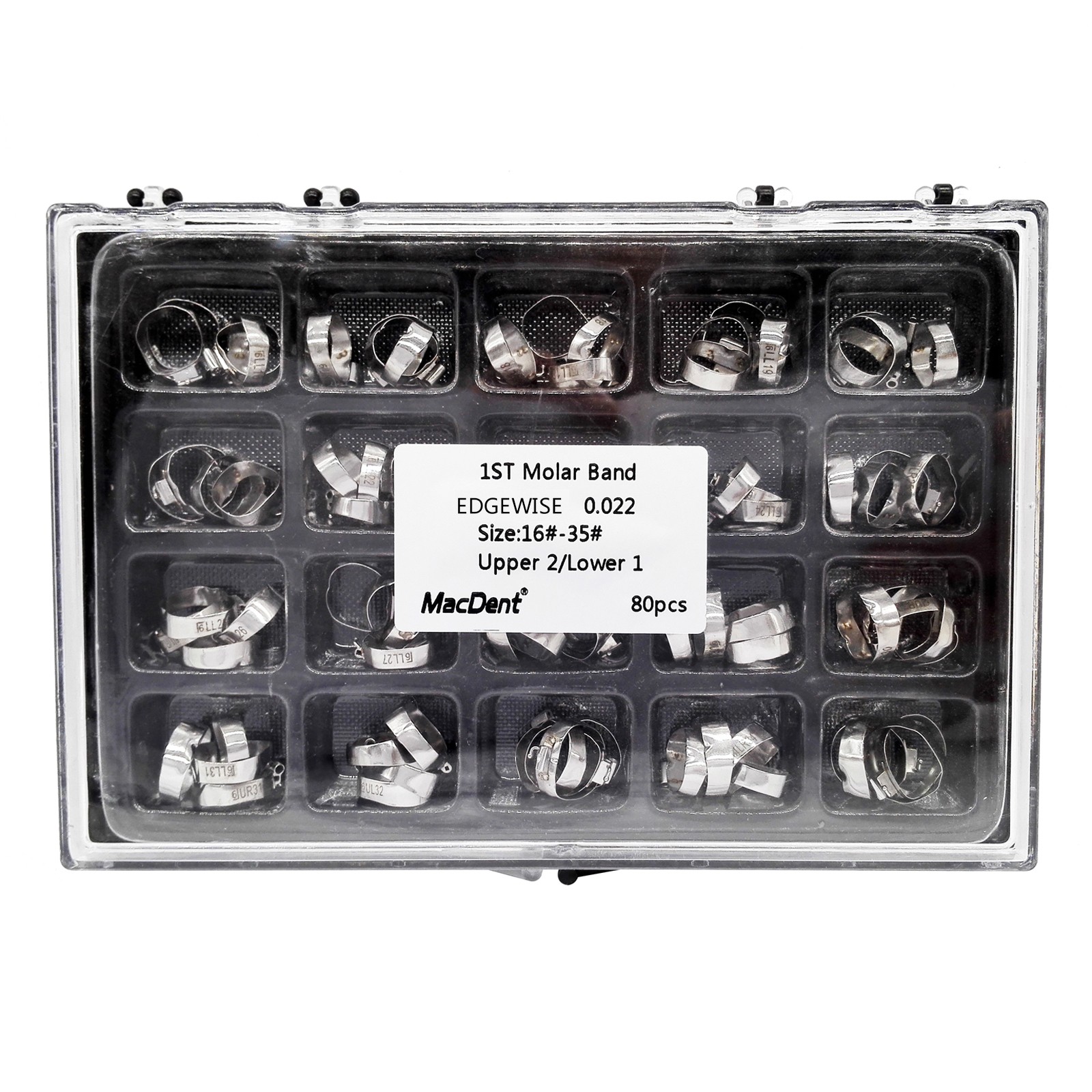 MacDent Dental Ortho 16#-35# Bands with Buccal Tube For 1st Molar Roth/MBT 022