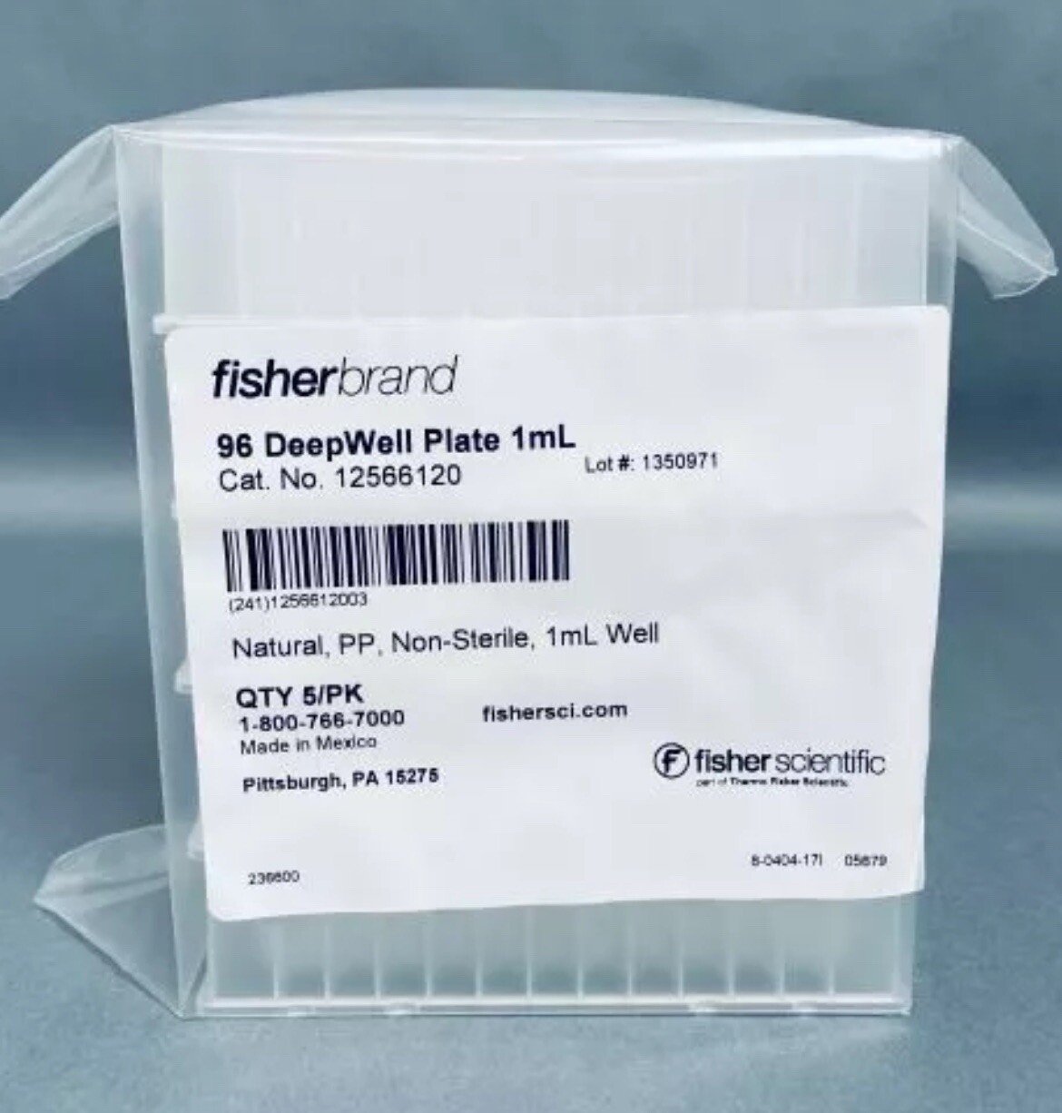 Fisher Scientific Microplate 96 Deep Well 1 ml Polypropylene 40 Plates