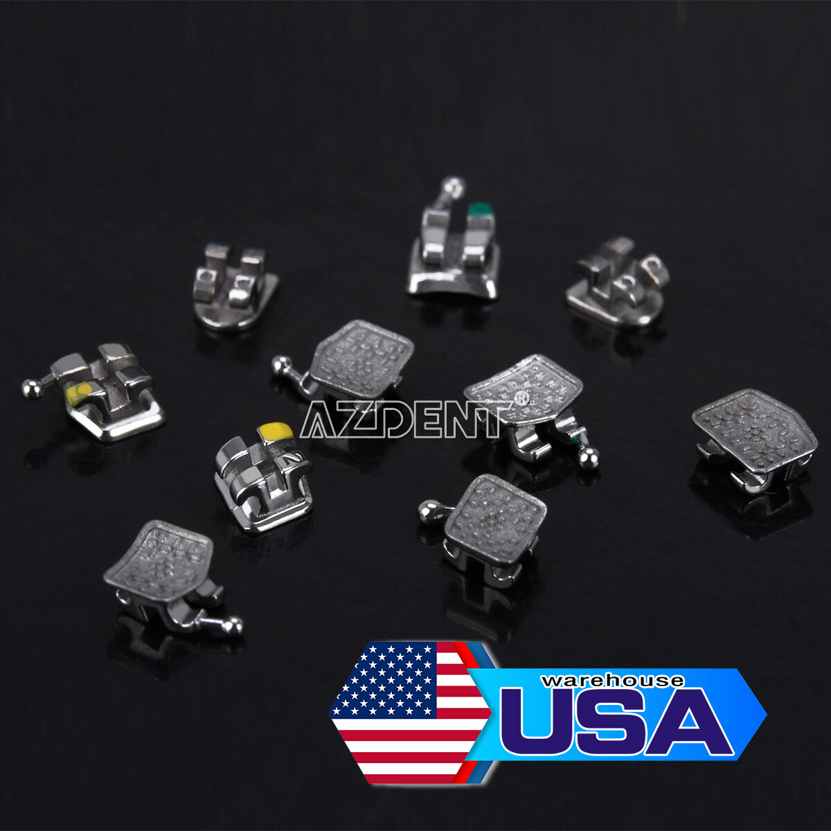 10Box Dental Orthodontic Brackets Braces MIM Monoblock Mini Roth 0.022 345 Hook