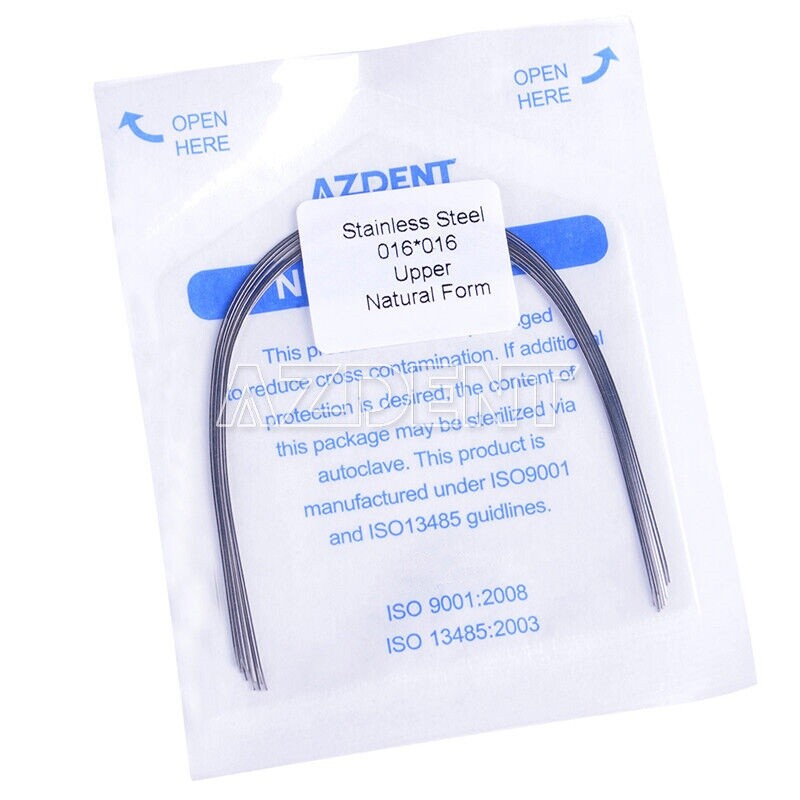 Dental Orthodontic Rectangular Arch Wires Natural Form Stainless Steel 10Pcs