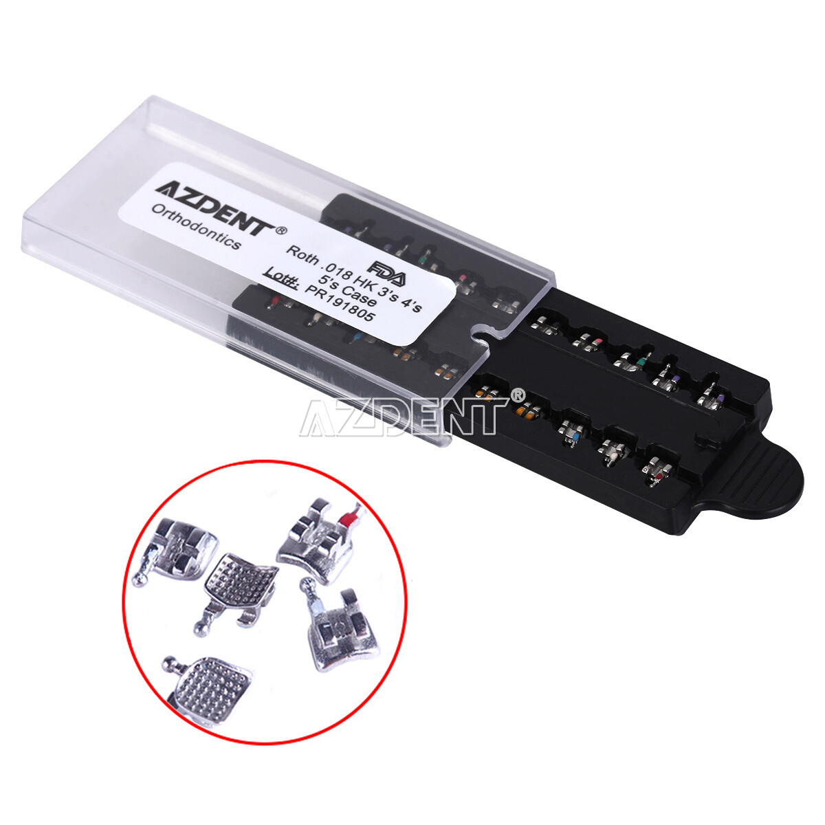 AZDENT Dental Ortho Bracket Braces MIM Monoblock Mini Roth/MBT 022/018 Hook 345