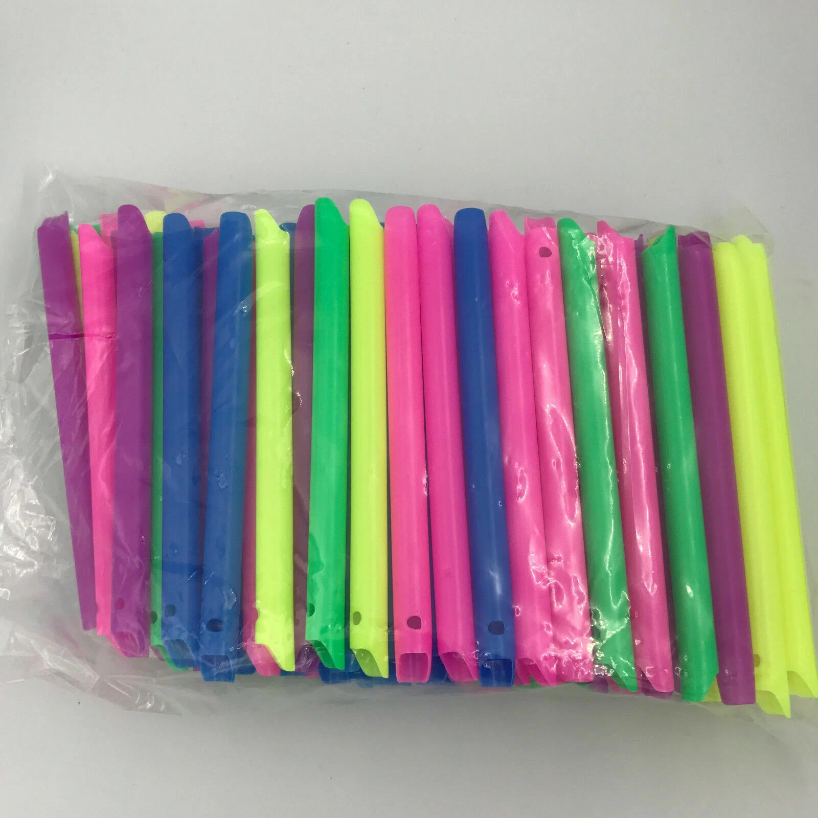 500 Pcs Dental Evacuation High Volume Suction Vented HVE Tips Rainbow 44mm*11mm