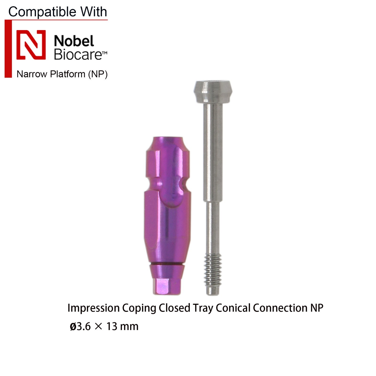 US Dental For Nobel Biocare Active NP/RP Impression Transfer Coping Closed Tray