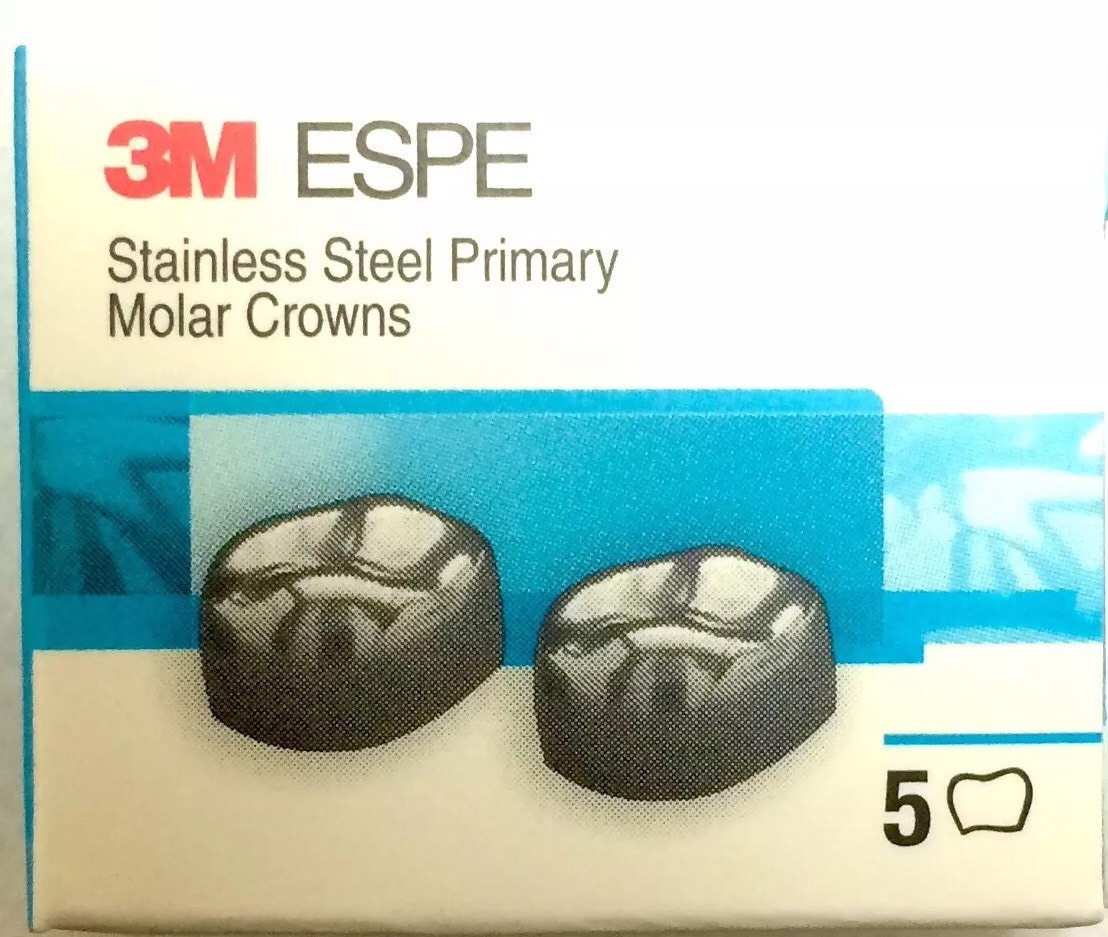 5 BOXES 3M Stainless Steel Primary Pedo Molar Crowns All Sizes & Quantity