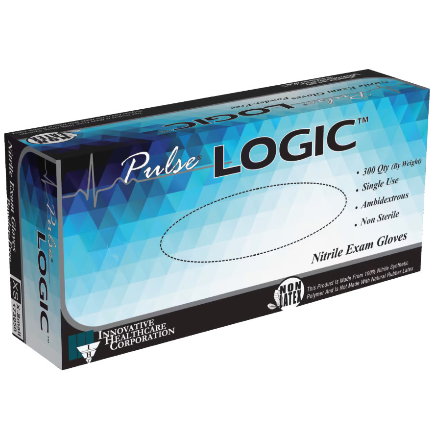 Pulse Logic Powder-Free Nitrile Exam Gloves, 3 Mil, Size Medium – Case of 3,000