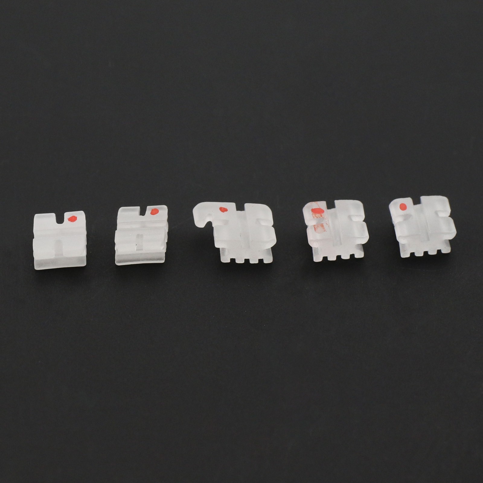 Dental Orthodontic Ceramic Clear Brackets Brace Roth MBT Slot 022 3 4 5 Hook 5-5